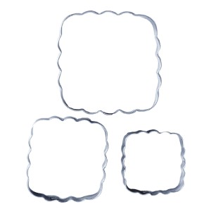 CORTADOR DE INOX - QUADRADO COM BABADO 3 PEÇAS