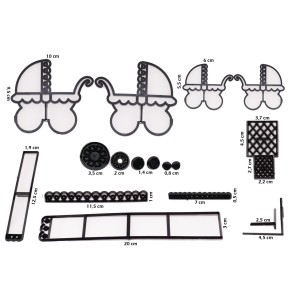 CORTADOR CARRINHO DE BEBÊ 3D 18 PÇS