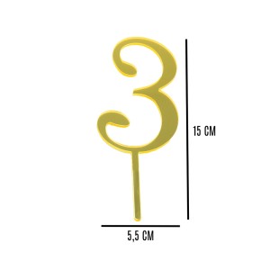 TOPO DE BOLO N° 3 - DOURADO