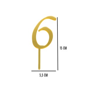 TOPO DE BOLO N° 6 - DOURADO