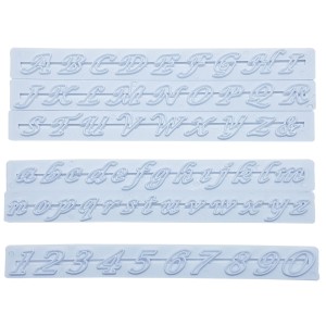 RÉGUA CORTADOR DE ALFABETO MAIÚSCULO, MINÚSCULO E NÚMEROS