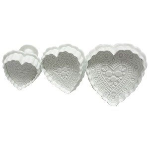 EJETOR CORAÇÃO DECORADO 3 PÇS