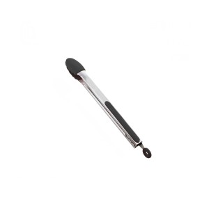 Pegador de Salada de Aço Inox e Silicone 21cm preto