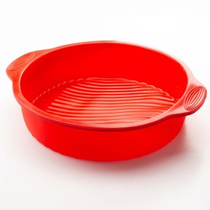 FORMA EM SILICONE PARA BOLO REDONDO COM ALÇAS - 28CM