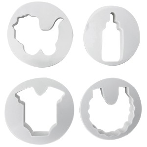 KIT CORTADOR TEMA BEBÊ 4 PÇS