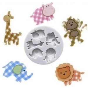 MOLDE PARA PASTA AMERICANA MINI ZOOLOGICO